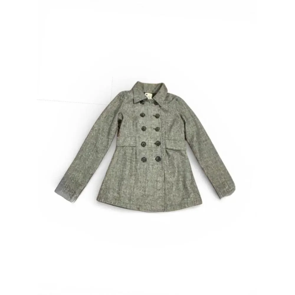 Needle & Thread Black & White Herringbone Wool Blend Coat, Size Small - Picture 3 of 5